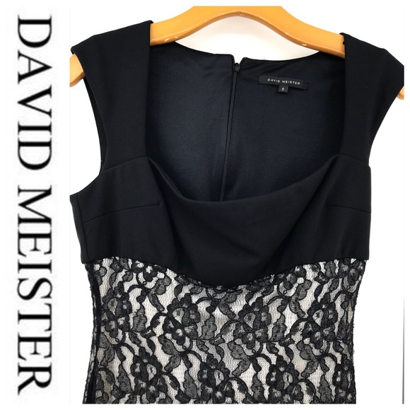 💕SALE💕David Meister black Lace Overlay Dress - Picture 3 of 7